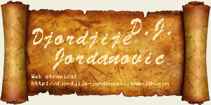 Đorđije Jordanović vizit kartica